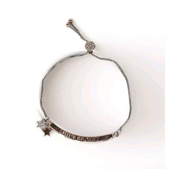 Unbranded Jewelry - IBB CN "Shine Bright" Rose Gold & Silver Tone‎ Crystal Charm Bracelet Adjustable